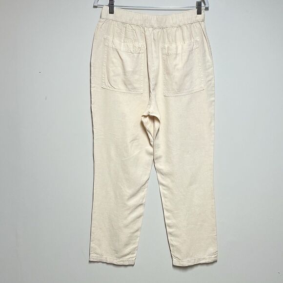 NWT Anthropologie Pilcro Drawstring High Waisted Linen Pants Cream Sz S - Picture 4 of 8